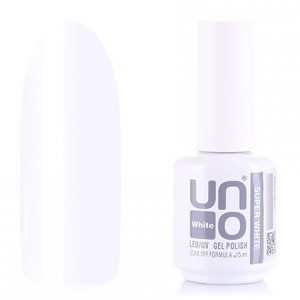 Гель-лак "Uno" - Супер Белый - Super White, 15 мл.