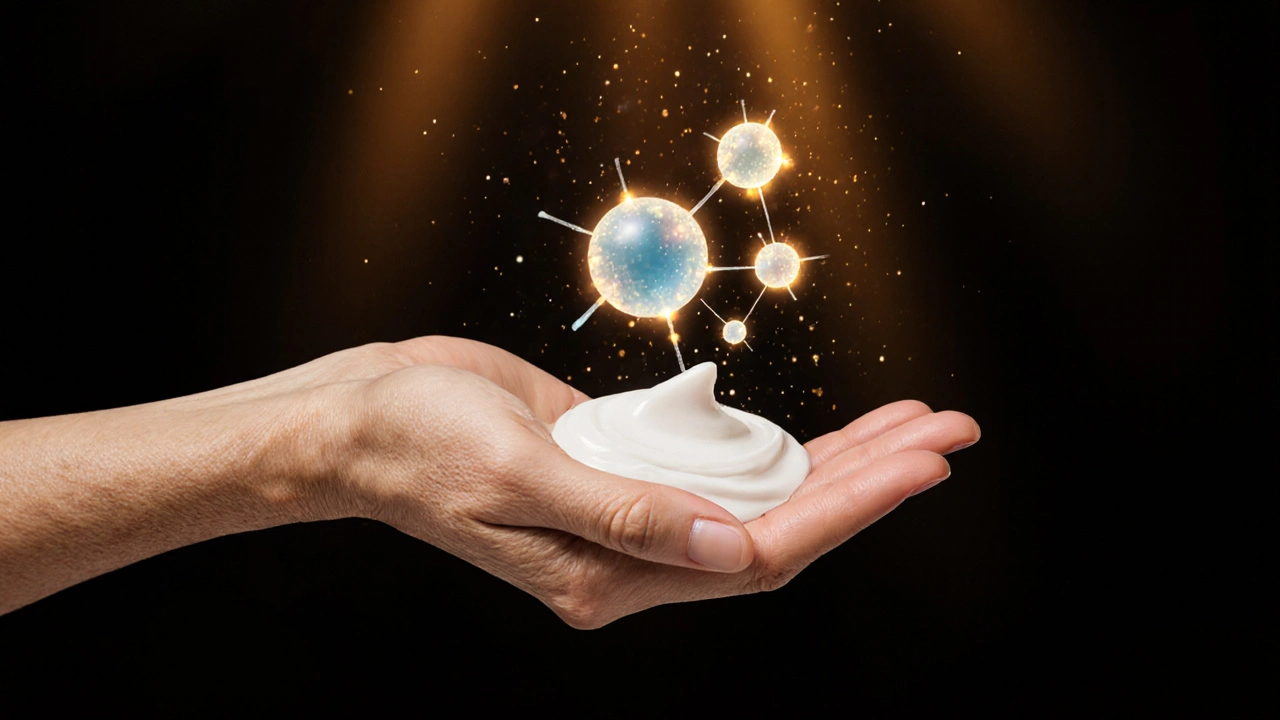 Молекулы ретинола, гиалуроновой кислоты и пептидов проникают в кожу