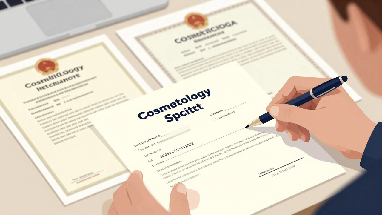 Медицинские документы и сертификаты на столе для проверки